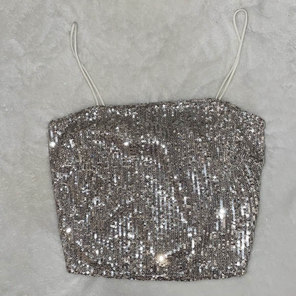 Fashion Nova Sequin Crop Top - Picture 6 of 8